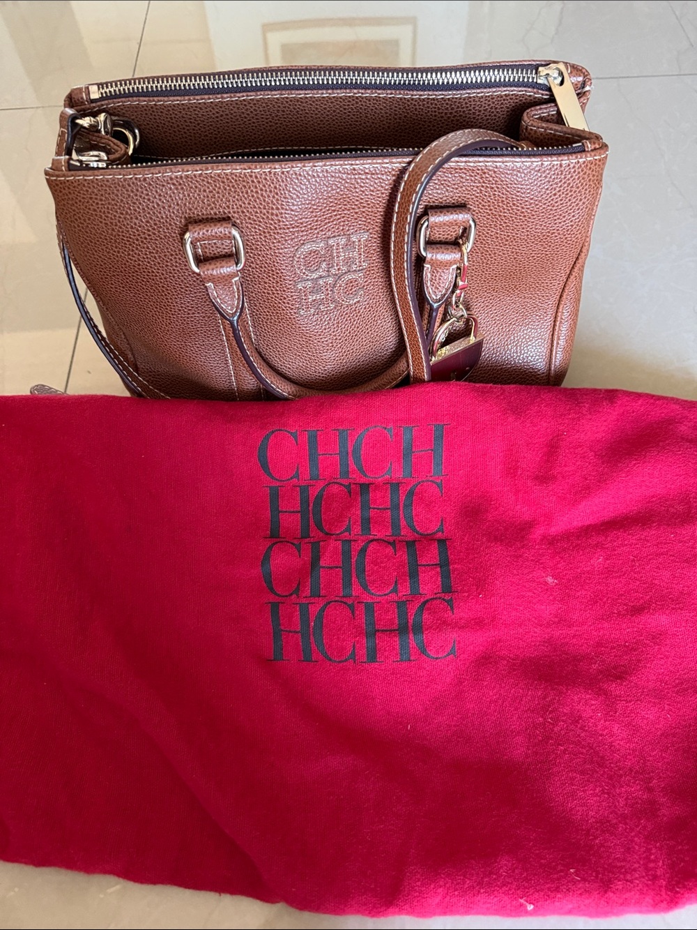 Carolina Herrera Brown Leather Bag